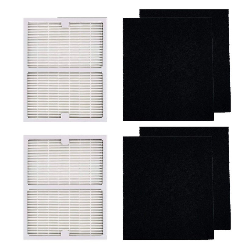 BBT BAMBOOST Replacement Filters A Compatible with Idylis AC-2119, IAP-10-100, IAP-10-150, IAPC-40-140 and Filtrete FAP-C01-A Air Purifiers, Part # 1150096# IAF-H-100A, 2 HEPA Filters + 4 Carbon Pre-Filters - Image 1